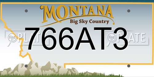 766AT3 Montana License Plate