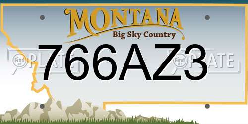 766AZ3 Montana License Plate