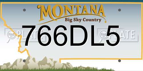 766DL5 Montana License Plate