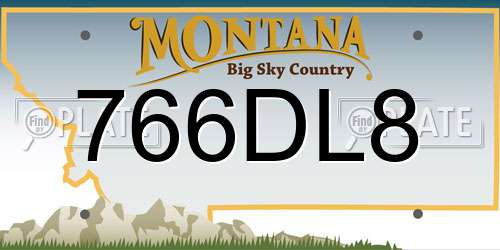 766DL8 Montana License Plate