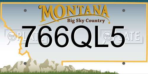 766QL5 Montana License Plate