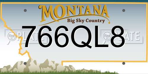 766QL8 Montana License Plate