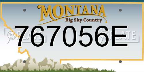 767056E Montana License Plate