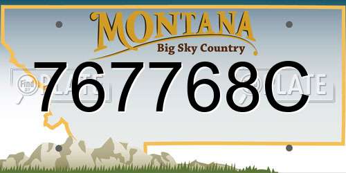 767768C Montana License Plate