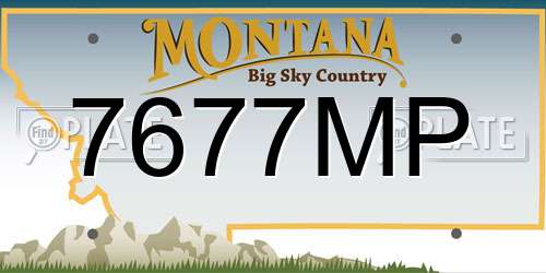 7677MP Montana License Plate