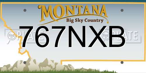 767NXB Montana License Plate