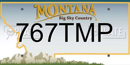 767TMP Montana License Plate