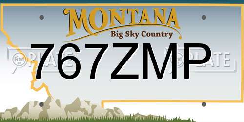 767ZMP Montana License Plate