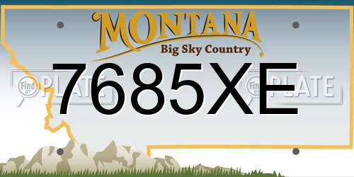 7685XE Montana License Plate