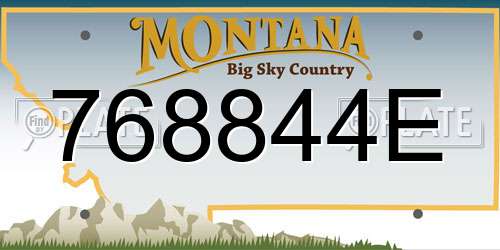 768844E Montana License Plate