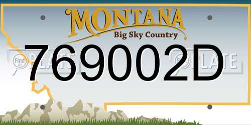 769002D Montana License Plate