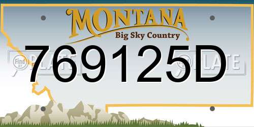 769125D Montana License Plate