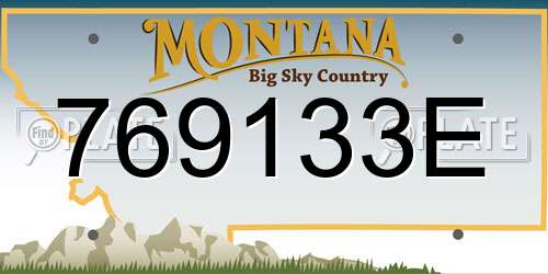 769133E Montana License Plate