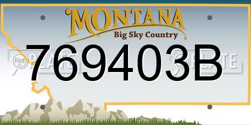 769403B Montana License Plate