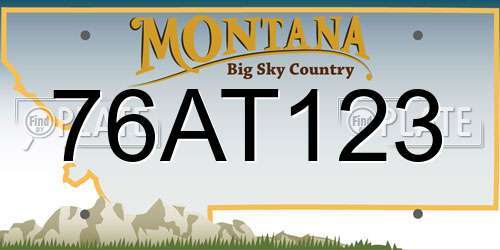 76AT123 Montana License Plate