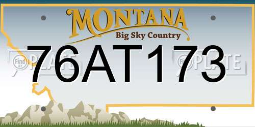 76AT173 Montana License Plate