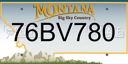 76BV780 Montana License Plate