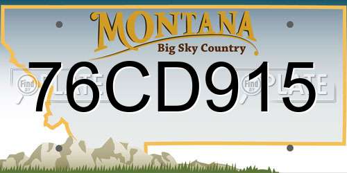 76CD915 Montana License Plate