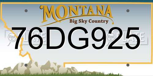 76DG925 Montana License Plate