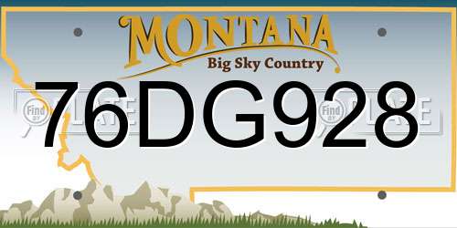 76DG928 Montana License Plate