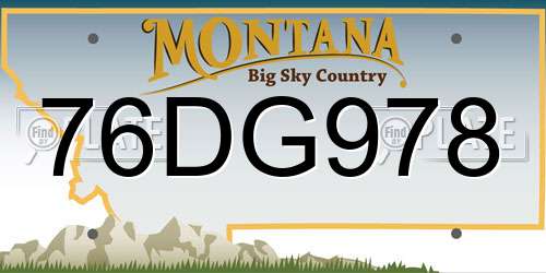 76DG978 Montana License Plate