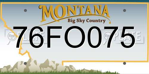 76FO075 Montana License Plate
