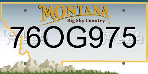 76OG975 Montana License Plate