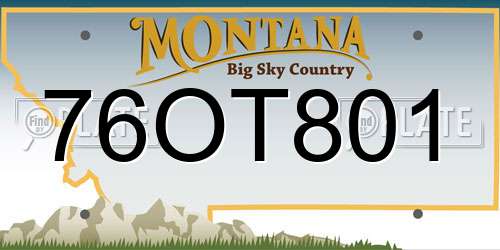 76OT801 Montana License Plate