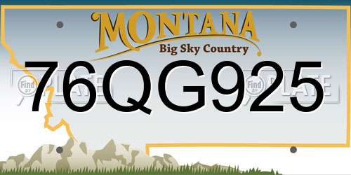 76QG925 Montana License Plate