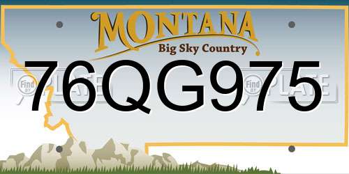 76QG975 Montana License Plate
