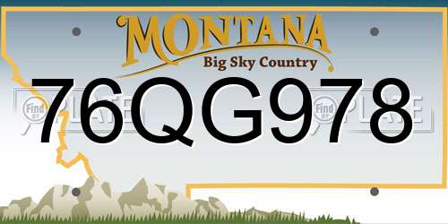 76QG978 Montana License Plate