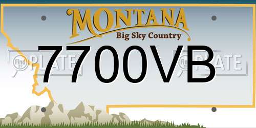7700VB Montana License Plate