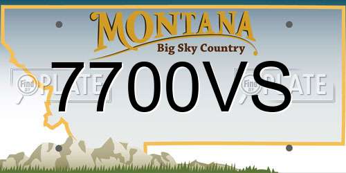7700VS Montana License Plate