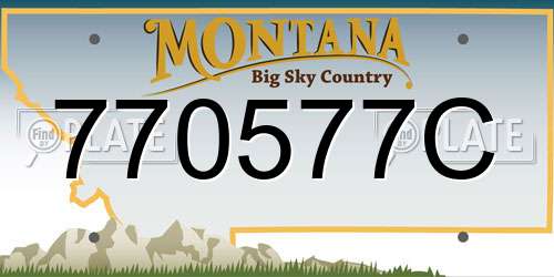 770577C Montana License Plate