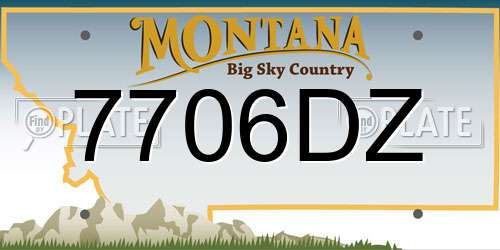 7706DZ Montana License Plate