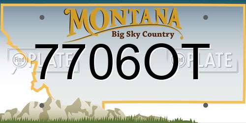 7706OT Montana License Plate
