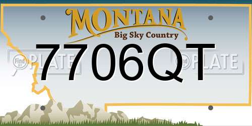 7706QT Montana License Plate