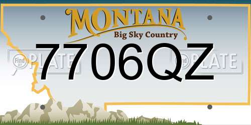 7706QZ Montana License Plate