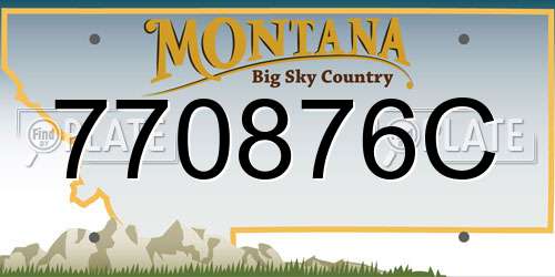 770876C Montana License Plate