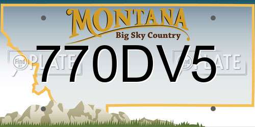 770DV5 Montana License Plate