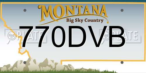770DVB Montana License Plate