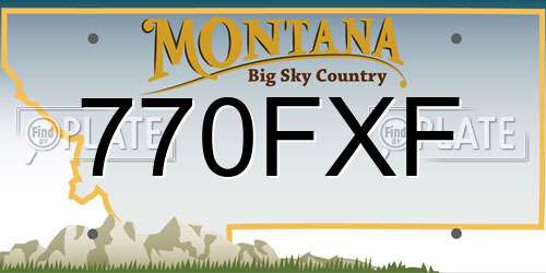 770FXF Montana License Plate