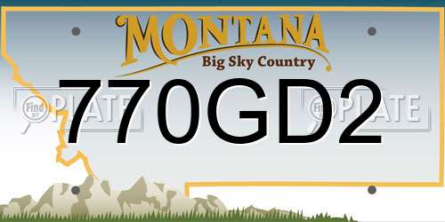 770GD2 Montana License Plate