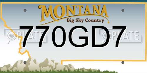 770GD7 Montana License Plate