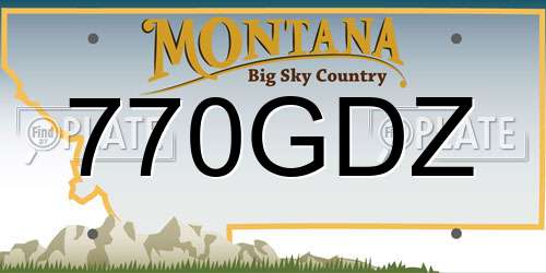 770GDZ Montana License Plate