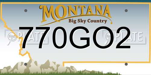 770GO2 Montana License Plate