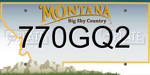 770GQ2 Montana License Plate