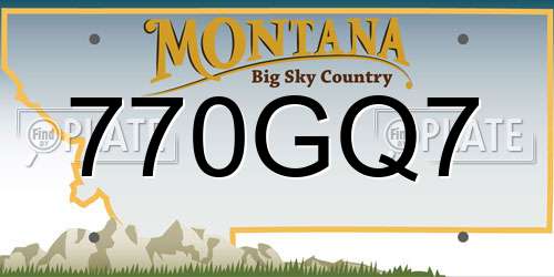 770GQ7 Montana License Plate