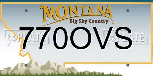 770OVS Montana License Plate