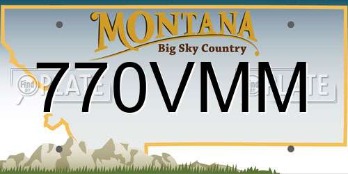 770VMM Montana License Plate
